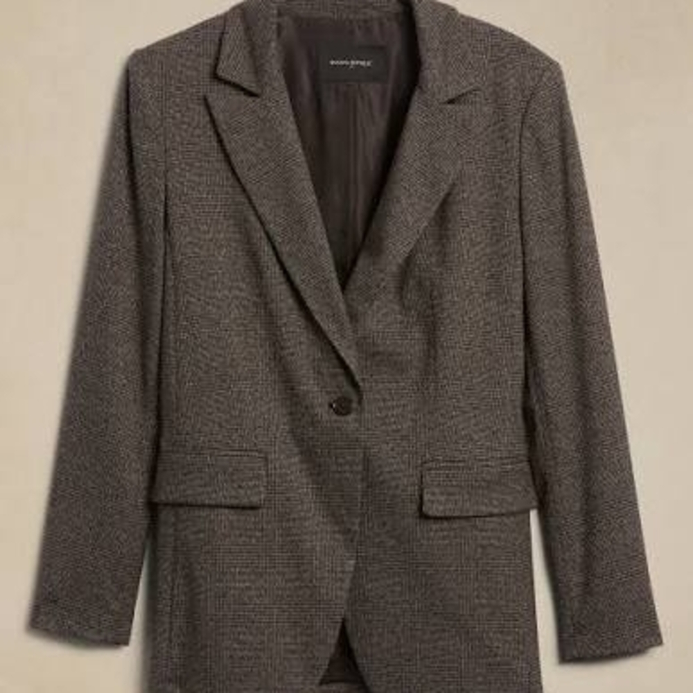 Banana Republic Factory Plaid Long and Lean Blazer Size 2